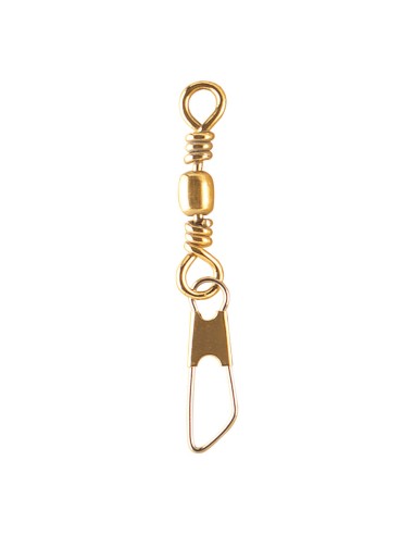 Bolsa de 12 giratorios con imperdible de color dorado. resistencia 12 kg