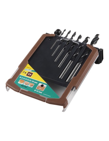 Broca para madera, ø3-10mm, juego 7 piezas