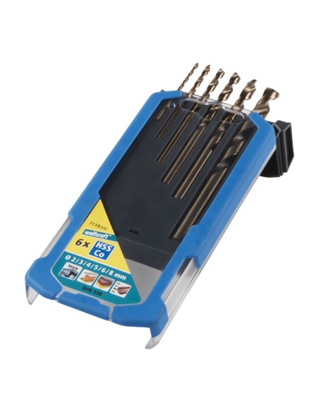 Broca para metal hss cobalto rectificada, ø2-8 mm, juego 6 piezas