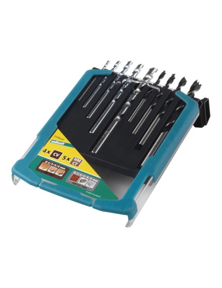 Brocas "piedra y madera", juego 9 piezas