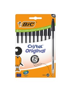 Bolígrafo cristal negro blíster 10 uds