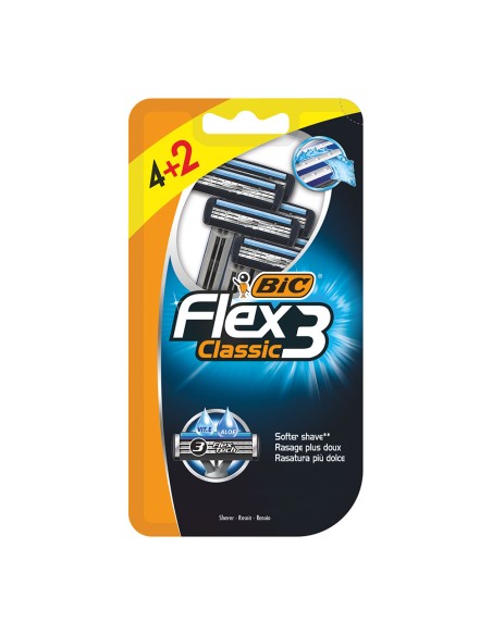 Maquinilla de afeitar flex 3 classic blister 4+2 uds