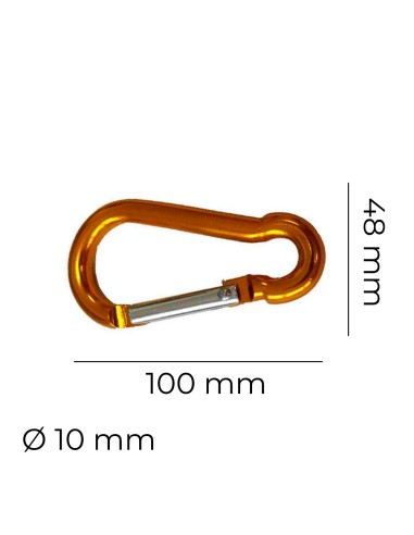 Mosqueton aluminio ø10mm x 10cm colores...