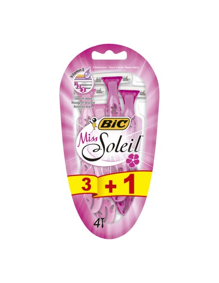 Maquinilla depilar desechable miss soleil blister 3 + 1 uds