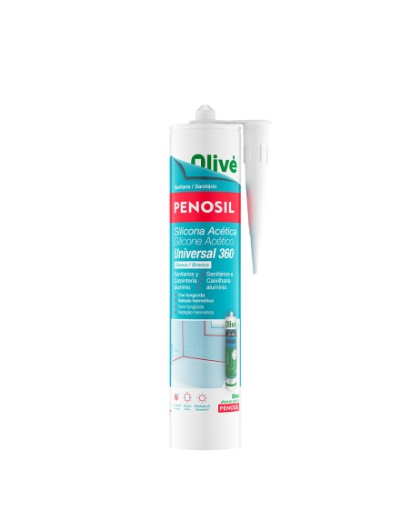Silicona acética sanitaria universal 360 blanca 280 ml