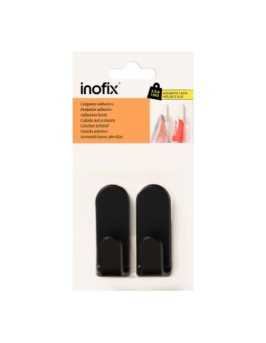 Colgador adhesivo taga negro, 2 uds