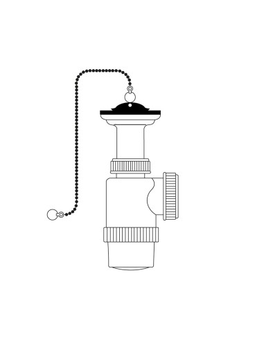Sifon de botella extensible v70 1" 1/2" con...