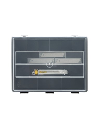 Cúter metálico 18 mm + 50 cuchillas + organizador - pack interlock®
