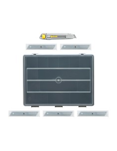 Cúter metálico 18 mm + 50 cuchillas + organizador - pack interlock® 2