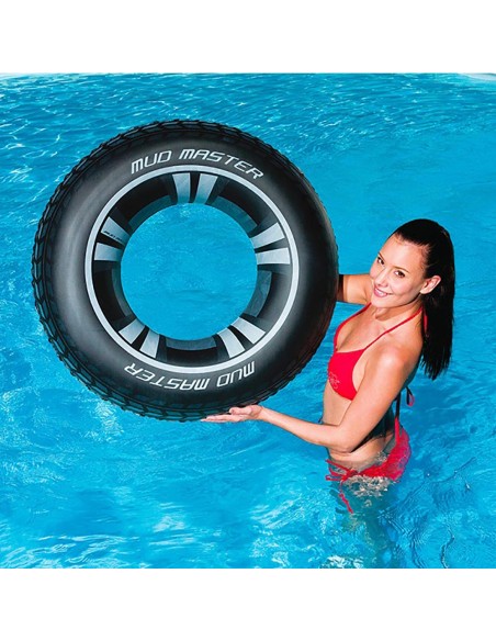 Flotador hinchable. modelo rueda. color negro ø91cm