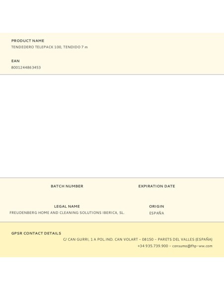 Tendedero telepack 100, tendido 7 m