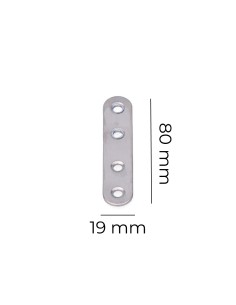 Placa acero inox 80x19x2mm 2