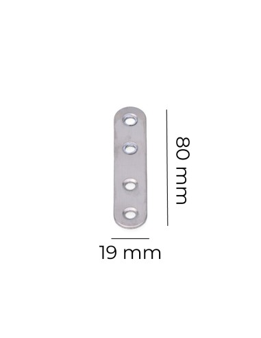 Placa acero inox 80x19x2mm