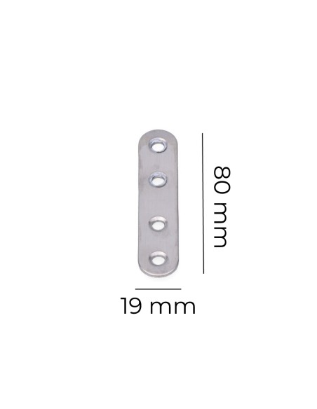 Placa acero inox 80x19x2mm