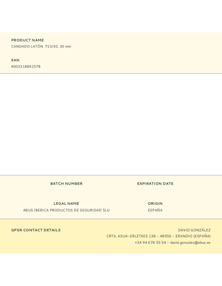 Candado latón 713/30, 30 mm