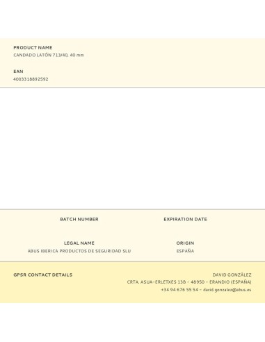 Candado latón 713/40, 40 mm