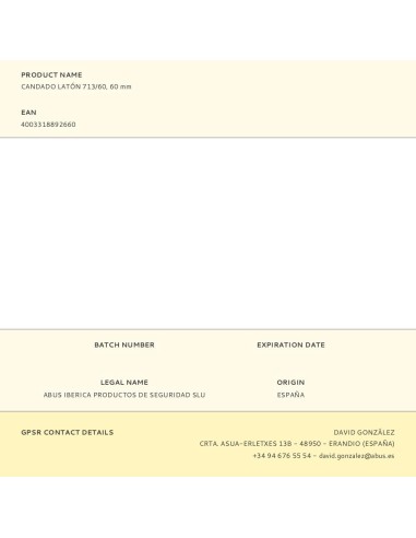 Candado latón 713/60, 60 mm