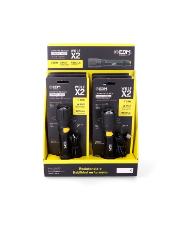 Linterna led táctica wolf x2 recargable 1500 lm...