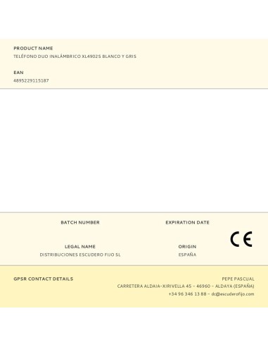 Teléfono duo inalámbrico xl4902s blanco y gris