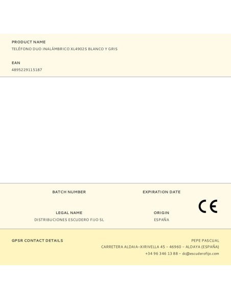 Teléfono duo inalámbrico xl4902s blanco y gris