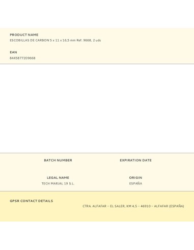 Escobillas de carbon 5 x 11 x 16,5 mm ref....