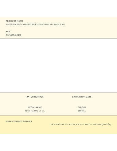 Escobillas de carbon 5 x 8 x 12 mm tipo 2 ref....