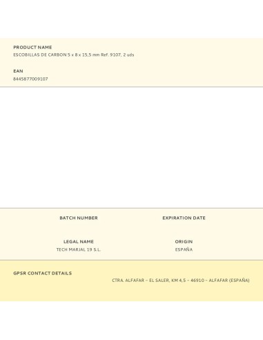 Escobillas de carbon 5 x 8 x 15,5 mm ref. 9107,...