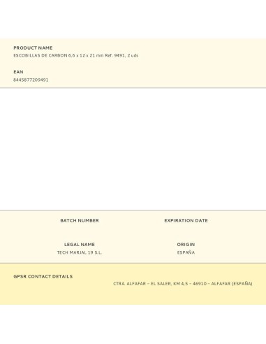 Escobillas de carbon 6,6 x 12 x 21 mm ref....