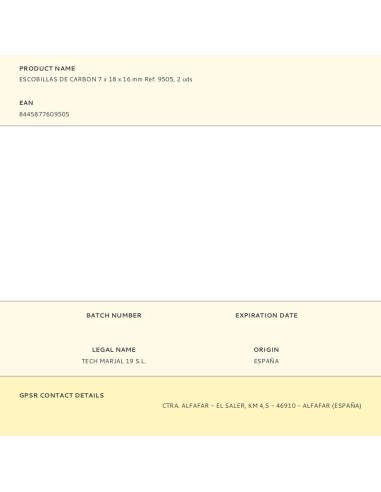 Escobillas de carbon 7 x 18 x 16 mm ref. 9505,...