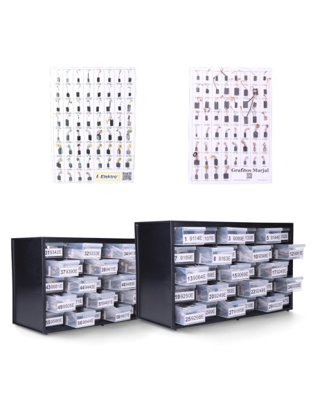 Cajoneras 60 escobillas de carbon mas vendidas (240 juegos) Cajoneras 60 escobillas de carbon mas vendidas (240 juegos)