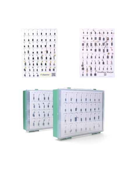 Expositor 60 escobillas de carbon mas vendidas (120 juegos) Expositor 60 escobillas de carbon mas vendidas (120 juegos)