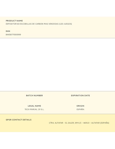 Expositor 60 escobillas de carbon mas vendidas...