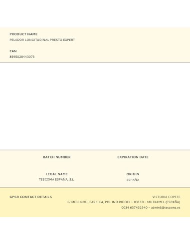 Pelador longitudinal presto expert