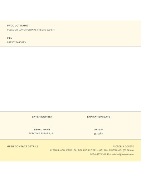 Pelador longitudinal presto expert