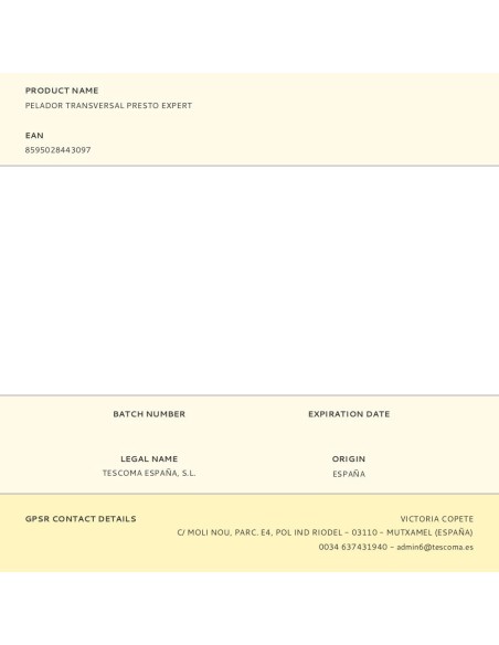 Pelador transversal presto expert