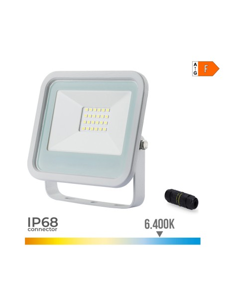 Foco proyector led blanco 20 w 1520 lm 6400 k luz fria 12,4 x 10,6 x 2,8 cm