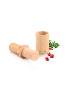 Mortero con maza de madera ø6 cm 2