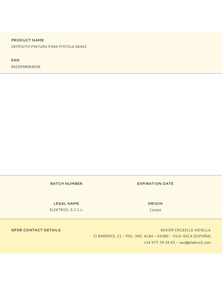 Depósito pintura para pistola 08463