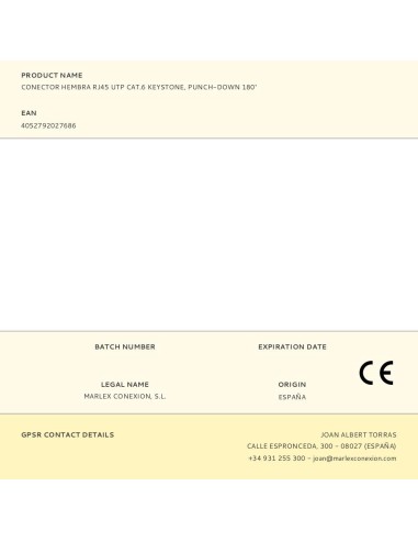 Conector hembra rj45 utp cat.6 keystone,...