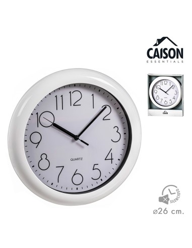 Reloj pared blanco y negro ø 25 cm