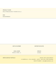 Reloj pared blanco y negro ø 25 cm 2