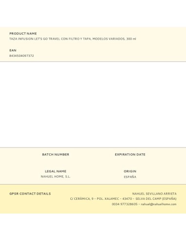 Taza infusion let's go travel con filtro y tapa...
