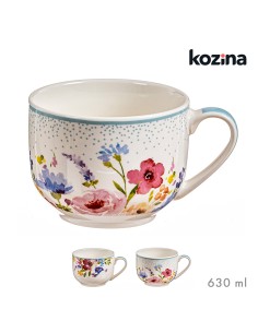Tazón con diseño de flores modelos variados 630 ml