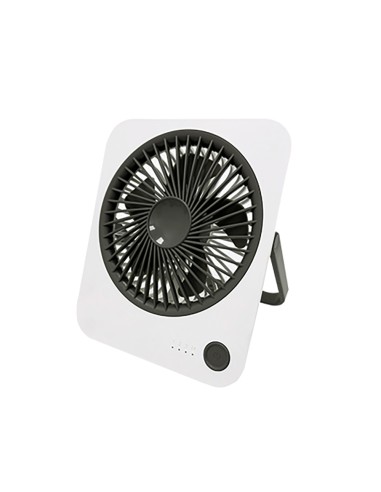 Ventilador de mesa recargable, 1200 mah, blanco y negro