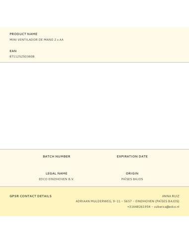 Mini ventilador de mano 2 x aa