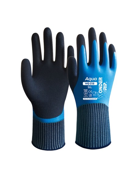 Guante nailon doble recubrimiento latex, 100% resistente al agua, talla 08