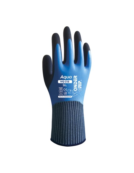 Guante nailon doble recubrimiento latex, 100% resistente al agua, talla 08