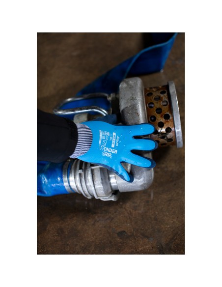 Guante nailon doble recubrimiento latex, 100% resistente al agua, talla 08