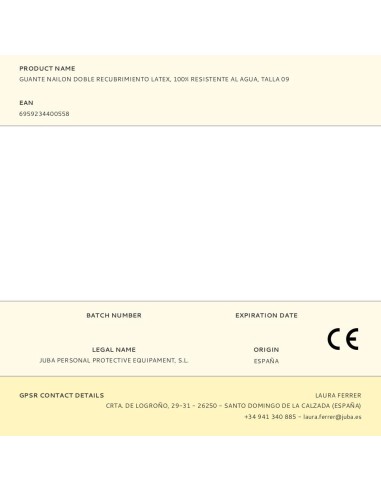 Guante nailon doble recubrimiento latex, 100%...