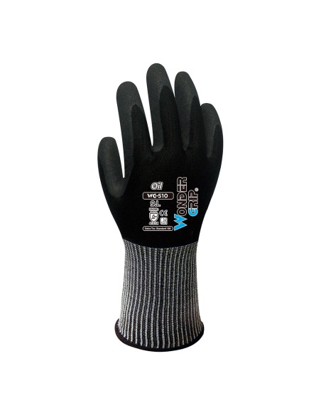 Guante nailon y spandex, palma doble recubrimiento nitrilo, talla 08